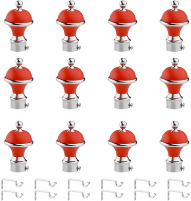 METZO Red Rod Rail Bracket, Curtain Knobs Metal(Pack of 24)