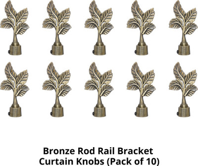 RKOING Gold Curtain Knobs, Rod Rail Bracket Metal(Pack of 10)