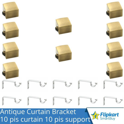 Flipkart SmartBuy Gold Curtain Knobs, Rod Rail Bracket Metal(Pack of 10)