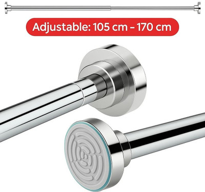 Herrlich Homes Silver Curtain Rods Metal(Pack of 1)