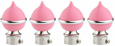 Inkart Pink Rod Rail Bracket, Curtain Knobs Metal(Pack of 4)