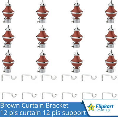 Flipkart SmartBuy Maroon Curtain Knobs, Rod Rail Bracket Metal(Pack of 12)