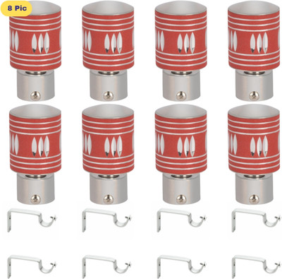 ZAPEX Red Rod Rail Bracket, Curtain Knobs Metal(Pack of 16)