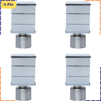ZAPEX Silver Curtain Knobs, Rod Rail Bracket Metal(Pack of 4)