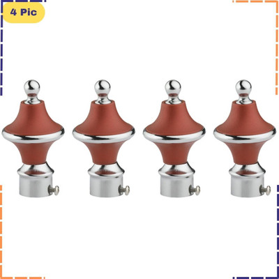 ZAPEX Brown Rod Rail Bracket, Curtain Knobs Metal(Pack of 4)