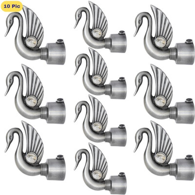 ZAPEX Grey Rod Rail Bracket, Curtain Knobs Metal(Pack of 10)