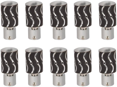 ZAPEX Black Rod Rail Bracket, Curtain Knobs Metal(Pack of 10)