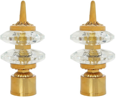 ZYREX Gold Curtain Knobs, Rod Rail Bracket Metal(Pack of 2)