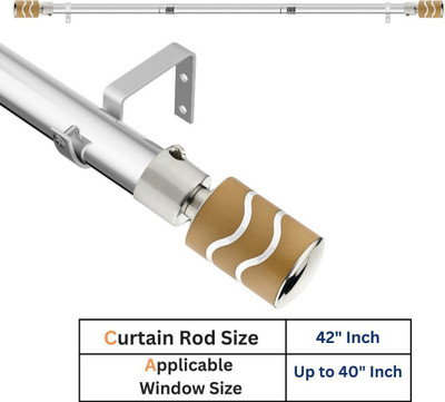 GLOXY Yellow, Silver Curtain Knobs, Curtain Rods, Rod Rail Bracket Metal(Pack of 1)