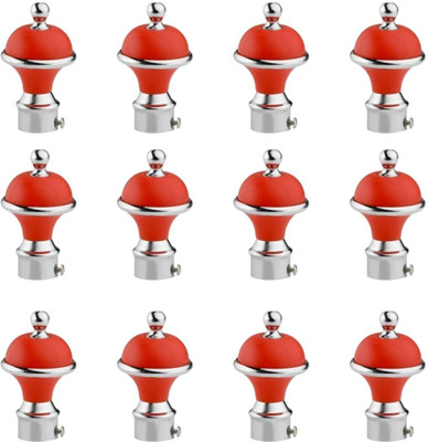 ZAPEX Red Rod Rail Bracket, Curtain Knobs Metal(Pack of 12)
