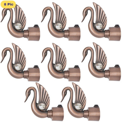 ZAPEX Beige Rod Rail Bracket, Curtain Knobs Metal(Pack of 8)