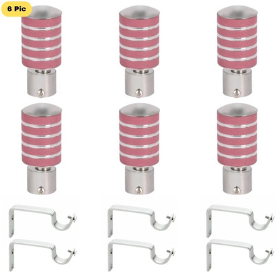 ZAPEX Silver, Peach Rod Rail Bracket, Curtain Knobs Metal(Pack of 12)