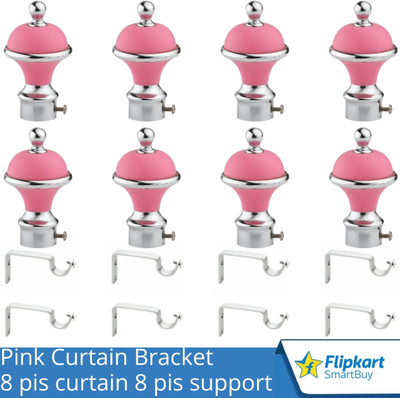 Flipkart SmartBuy Pink Curtain Knobs, Rod Rail Bracket Metal