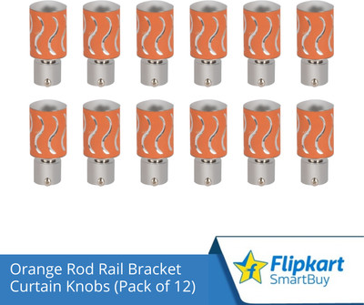Flipkart SmartBuy Orange Curtain Knobs, Rod Rail Bracket Metal(Pack of 12)