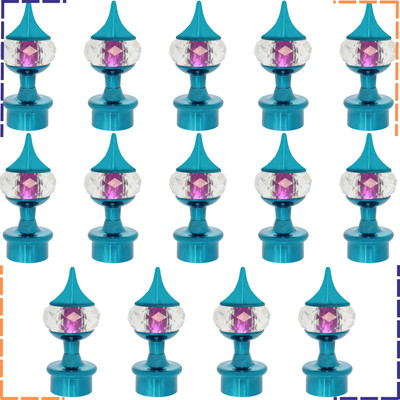 ZAPEX Blue Rod Rail Bracket, Curtain Knobs Metal(Pack of 14)
