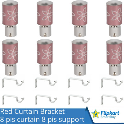 Flipkart SmartBuy Pink Curtain Knobs, Rod Rail Bracket Metal(Pack of 8)
