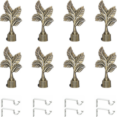 RKOING Gold Curtain Knobs, Rod Rail Bracket Metal(Pack of 8)