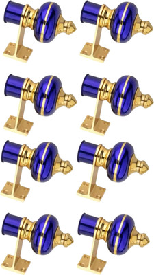 Salveen Blue, Gold Rod Rail Bracket Metal(Pack of 8)