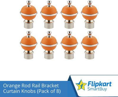 Flipkart SmartBuy Orange Curtain Knobs, Rod Rail Bracket Metal(Pack of 8)