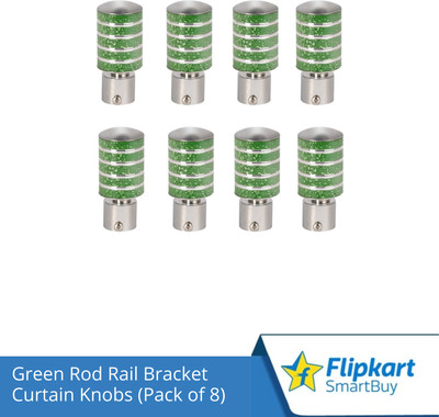 Flipkart SmartBuy Green Curtain Knobs, Rod Rail Bracket Metal(Pack of 8)