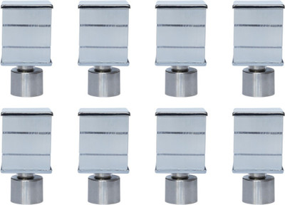 RKOING Silver Curtain Knobs, Rod Rail Bracket Metal(Pack of 8)