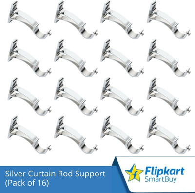 Flipkart SmartBuy Silver Curtain Knobs, Rod Rail Bracket Metal(Pack of 16)