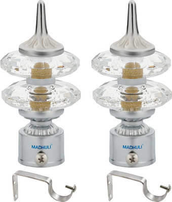 MADHULI Silver Rod Rail Bracket Metal(Pack of 2)