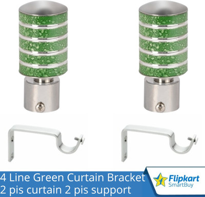 Flipkart SmartBuy Green Curtain Knobs, Rod Rail Bracket Metal