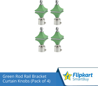 Flipkart SmartBuy Green Curtain Knobs, Rod Rail Bracket Metal(Pack of 4)