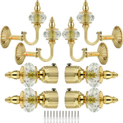 NATURAL Gold Curtain Knobs Metal(Pack of 4)