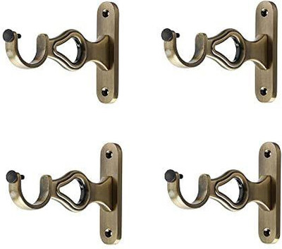 LEEZEN Architectural Hardware Gold Rod Rail Bracket Metal(Pack of 4)