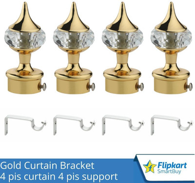 Flipkart SmartBuy Gold Curtain Knobs, Rod Rail Bracket Metal(Pack of 4)