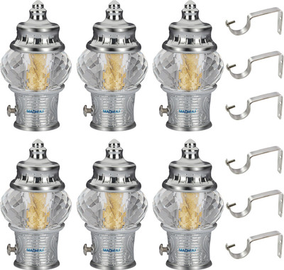 MADHULI Silver Rod Rail Bracket Metal(Pack of 6)