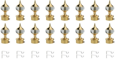 RKOING Gold Rod Rail Bracket, Curtain Knobs Metal(Pack of 16)