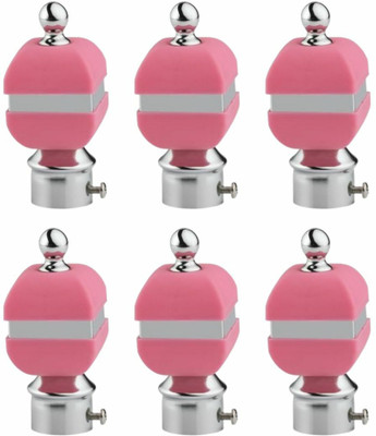 Inkart Pink Rod Rail Bracket, Curtain Knobs Metal(Pack of 6)