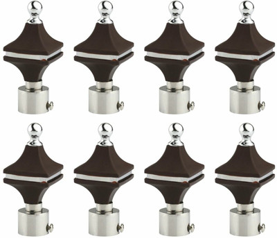 RKOING Black Rod Rail Bracket, Curtain Knobs Metal(Pack of 8)