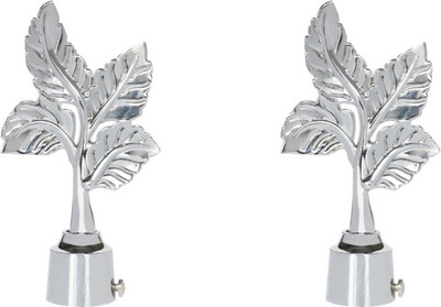 ZYREX Silver Curtain Knobs, Rod Rail Bracket Metal(Pack of 2)