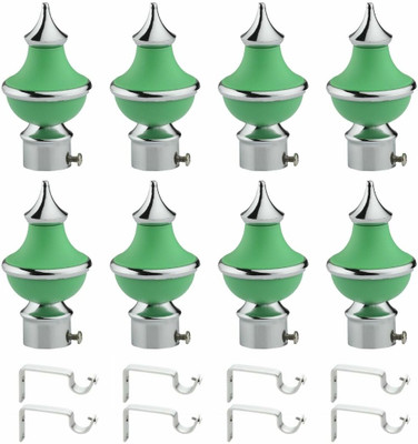 RKOING Green Rod Rail Bracket, Curtain Knobs Metal(Pack of 16)