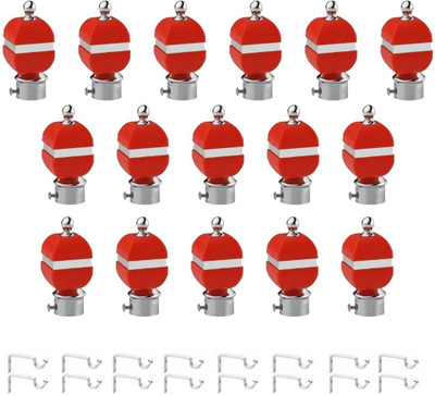 Inkart Red Rod Rail Bracket, Curtain Knobs Metal(Pack of 16)
