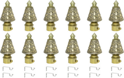 RKOING Gold Curtain Knobs, Rod Rail Bracket Metal(Pack of 12)