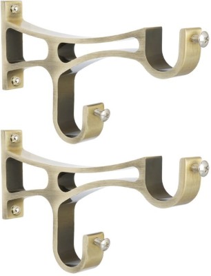 krina Gold Rod Rail Bracket, Curtain Knobs Metal(Pack of 2)