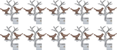 ZYREX Silver Curtain Knobs, Rod Rail Bracket Metal(Pack of 10)
