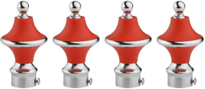 METZO Red Rod Rail Bracket, Curtain Knobs Metal(Pack of 4)