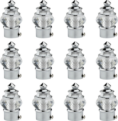 METZO Silver Curtain Knobs, Rod Rail Bracket Metal(Pack of 12)