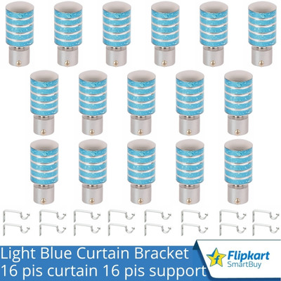 Flipkart SmartBuy Blue Curtain Knobs, Rod Rail Bracket Metal(Pack of 16)