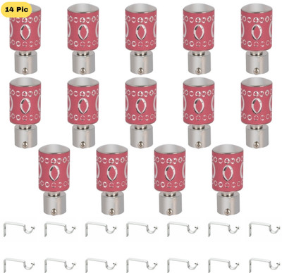 ZAPEX Pink Rod Rail Bracket, Curtain Knobs Metal(Pack of 14)