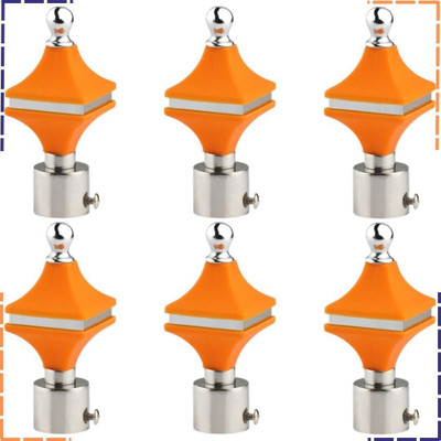 ZAPEX Orange Rod Rail Bracket, Curtain Knobs Metal(Pack of 6)