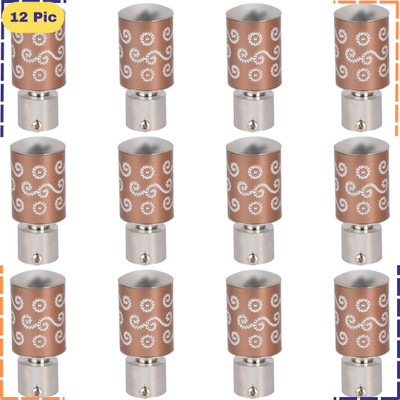 ZAPEX Brown Rod Rail Bracket, Curtain Knobs Metal(Pack of 12)