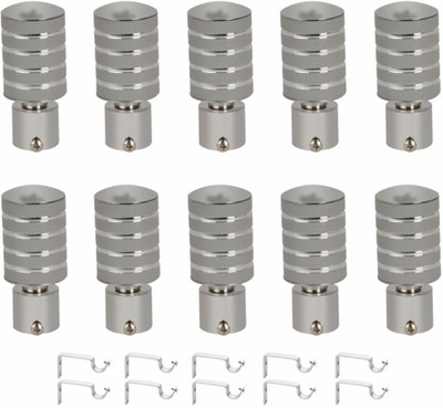 Inkart Grey Rod Rail Bracket, Curtain Knobs Metal(Pack of 20)