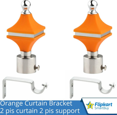 Flipkart SmartBuy Orange Curtain Knobs, Rod Rail Bracket Metal(Pack of 2)